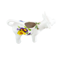 Sahne-Kuh Milch-Kuh Gießer 14 x 9 cm Dekor Blume