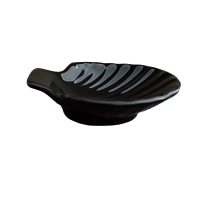 Seifenschale Seifenablage Muschel klein Porzellan schwarz Retro Bad Küche 10 cm