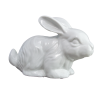 Figur Schneehase 16 cm Porzellan weiß Hase