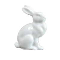 Figur Osterhase 9 cm Porzellan weiß Hase
