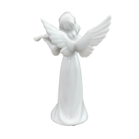 Figur Engel mit Geige 13 cm Porzellan weiß