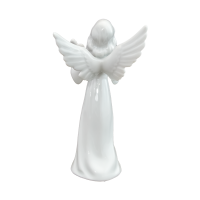 Figur Engel mit Lyra 13 cm Porzellan weiß