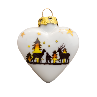 Weihnachtszauber Baumschmuck Herz 6 cm Porzellan