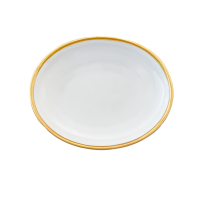 Seifen-Schale 13,5 cm x 11 cm Porzellan weiß mit Goldrand