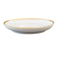 Seifen-Schale 13,5 cm x 11 cm Porzellan weiß mit Goldrand