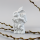 Figur Hase mit Korb & Schirm 23 cm Porzellan weiß