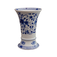 Trichter-Vase 15 cm Dekor Alte Ranke Blau