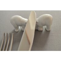 Messerbänkchen Elefanten  Messerbank Messerablage Besteckablage Porzellan weiß