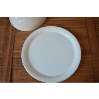 Käseglocke mit Griff rund 2tlg mit Platte klein Porzellan weiß 14 cm
