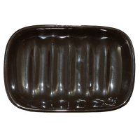 Seifenschale 12 cm Seifenablage Seifenbehälter Porzellan schwarz