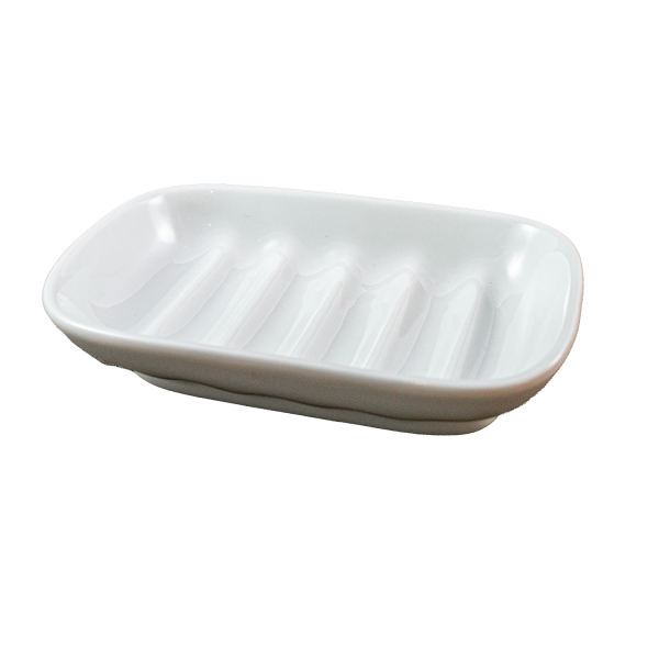 Seifenschale 12 cm Seifenablage Seifenbehälter Porzellan weiß