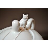 Tropfenfänger Porzellan Katze Perser WIE ZU OMAS ZEITEN für Kaffekanne Teekanne