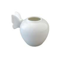 Mini-Vase mit Schmetterling 5,3 cm Porzellan weiß