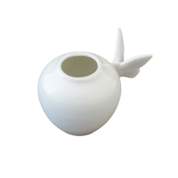 Mini-Vase mit Schmetterling 5,3 cm Porzellan weiß