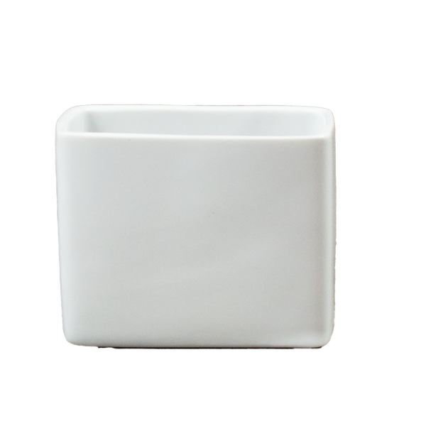 Visitenkarten-Aufbewahrung 5 cm viereckig Box Schreibtischset Porzellan weiß