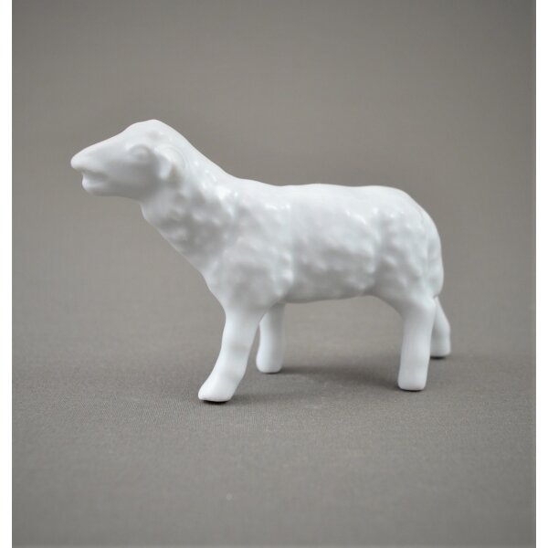 Krippenfigur Lamm Schaf stehend 9,5 cm weiß Lindner Porzellan