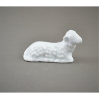 Krippenfigur Lamm Schaf 6,2 cm liegend weiß Lindner Porzellan