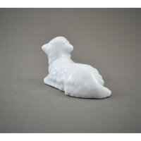 Krippenfigur Lamm Schaf 6,2 cm liegend weiß Lindner Porzellan