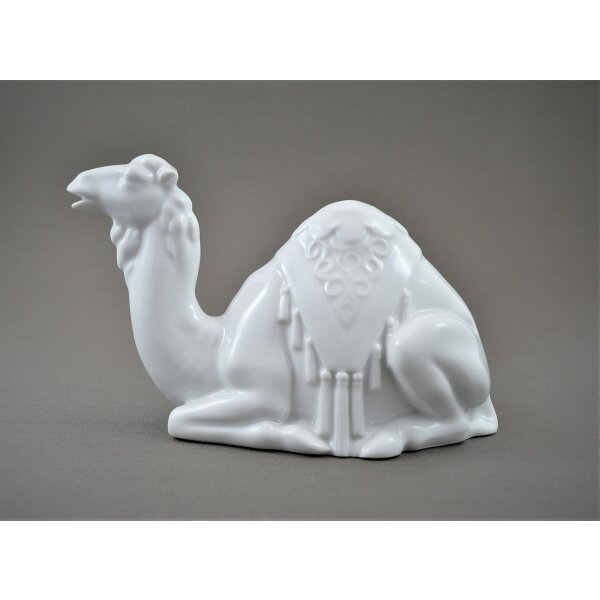 Krippenfigur Kamel Dromedar 18,5 cm weiß Lindner Porzellan
