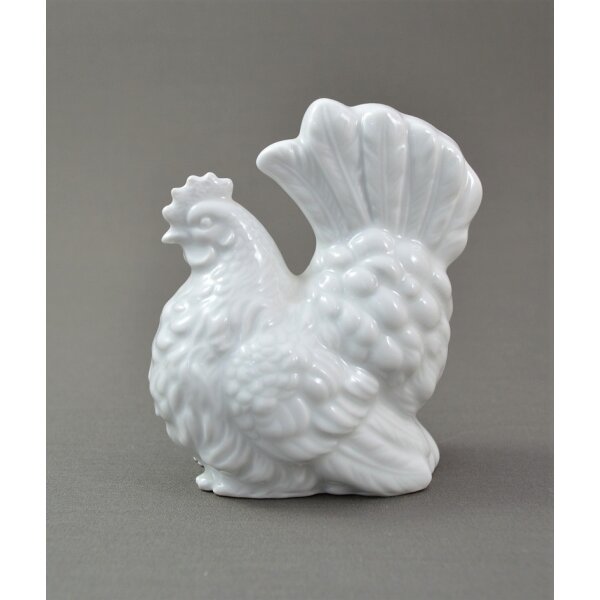 Henne Huhn Hühner Vogel Figur Porzellan weiß 10 cm Pokal Skulptur Tierfigur
