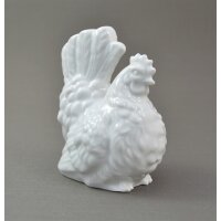 Figur Henne Huhn Vogel Porzellan weiß 10 cm Pokal