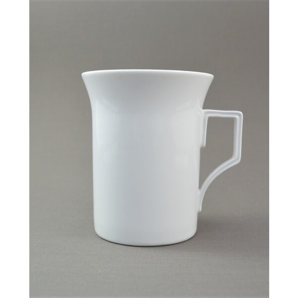 Kaffeebecher elegant 10,5 cm weiß Porzellan Tasse Teebecher