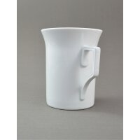 Kaffeebecher elegant 10,5 cm weiß Porzellan Tasse...