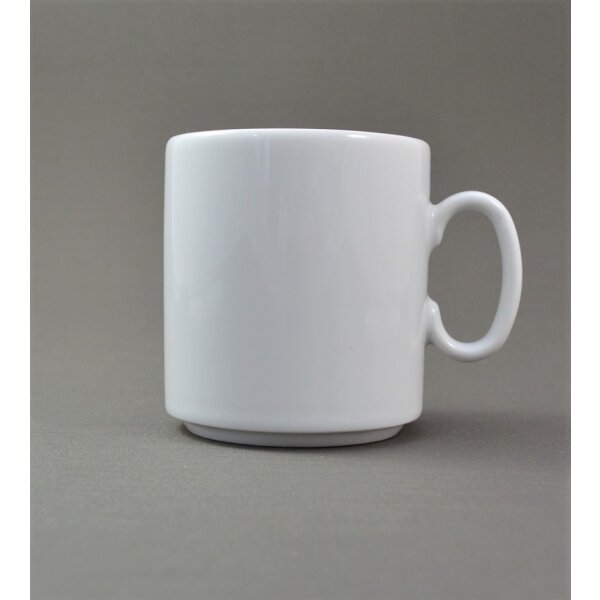 Kaffeebecher robust 9 cm weiß Porzellan Tasse Teebecher