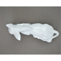 Krippenfigur Esel liegend 13 cm weiß Porzellan