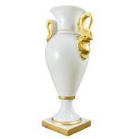 Biedermeier Henkel-Vase 30 cm Dekor Rheingold