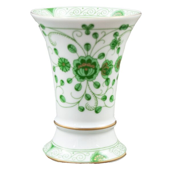 Trichter-Vase 10 cm Dekor Alte Ranke grün