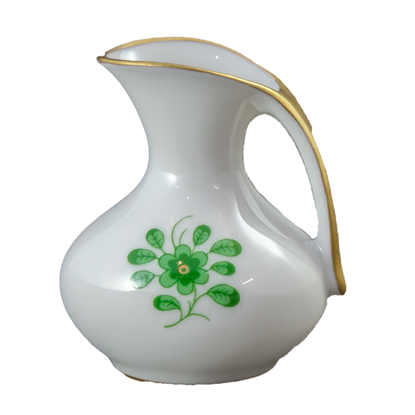Vase mit Henkel 6 cm Dekor Alte Ranke Grün