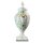 Biedermeier Deckel-Vase mit Widderköpfen 35 cm Dekor Alte Ranke Grün