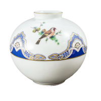 Moderne Kugel-Vase 12 cm Dekor Vogel Royal