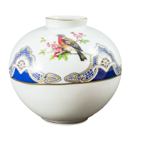 Moderne Kugel-Vase 12 cm Dekor Vogel Royal