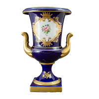 Biedermeier Amphore-Vase 20 cm Dekor Residenz Cobalt