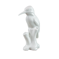 Figur Specht Vogel weiß 11,5 cm Lindner Porzellan