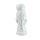 Eule Vogel Uhu Kauz Raubvogel mit Sockel weiß Porzellan 17 cm Pokal Skulptur