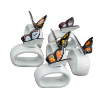 Serviettenringe 6er-Set Schmetterlinge 5 cm bunt Porzellan