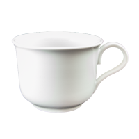 Tasse groß 11 cm mit Unterteller Porzellan weiß